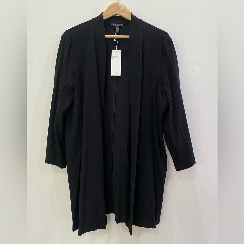 Eileen Fisher Lightweight Stretch Crepe Open Jacket
